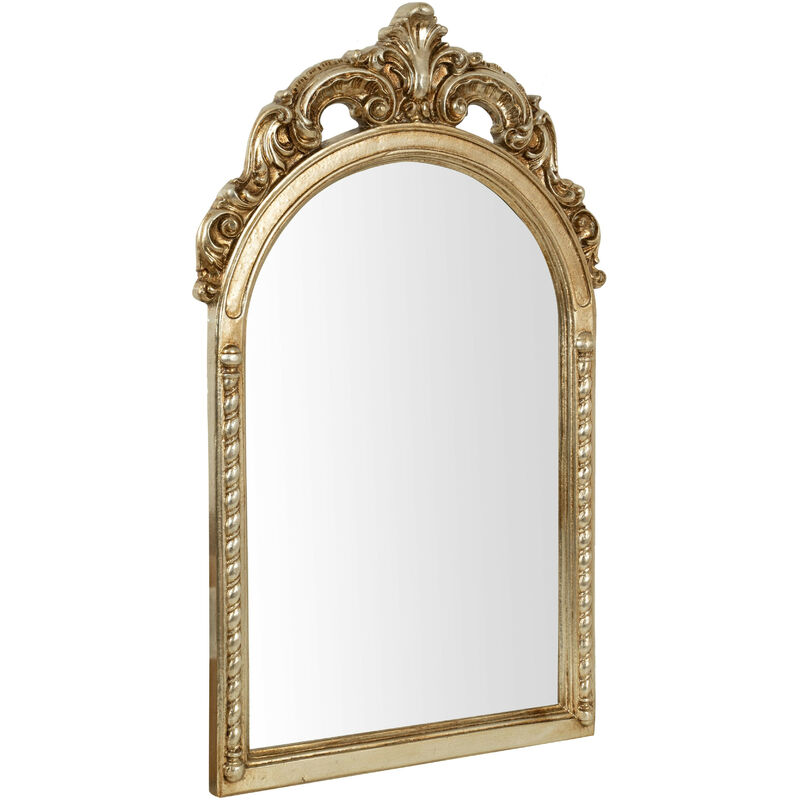 foto del prodotto specchiera da parete in legno finitura foglia argento antico made in italy