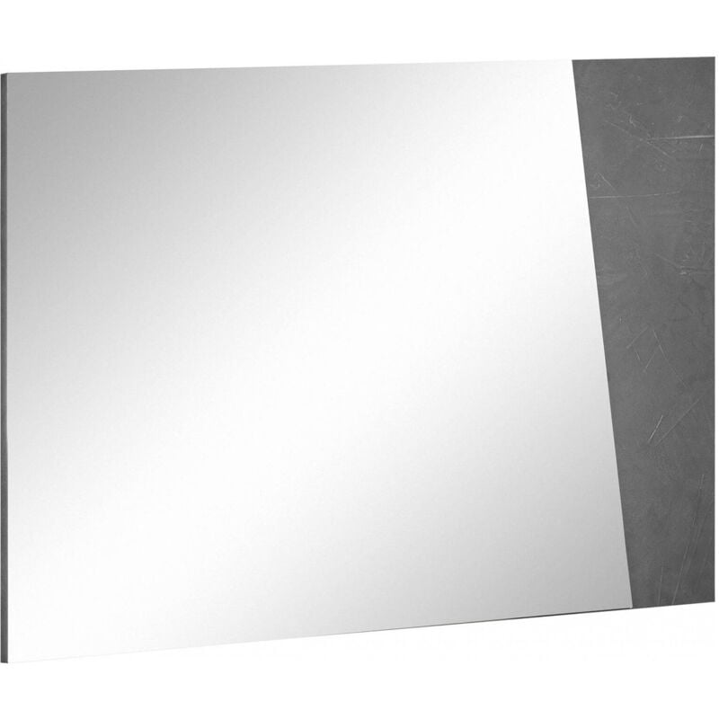 foto del prodotto specchiera da parete lineare, made in italy, specchio da bagno, cm 80x2h60, colore grigio cenere, con imballo rinforzato dmora