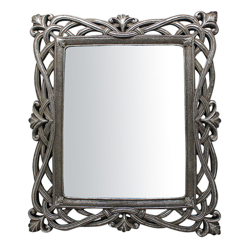 foto del prodotto specchiera verticale orizzontale da appoggio specchio da appendere 31x2x36 cm specchiera trucco da scrivania finitura argento