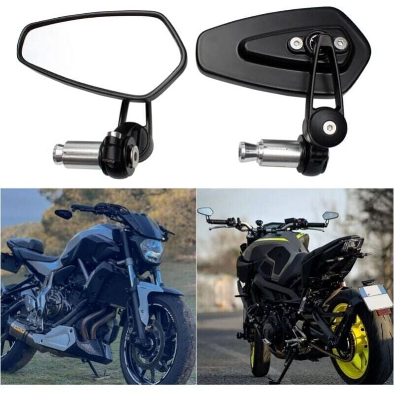 foto del prodotto specchietti retrovisori per manubrio moto specchietti retrovisori per moto per xj6 mt01 mt03 mt07 mt09 nero ymyny