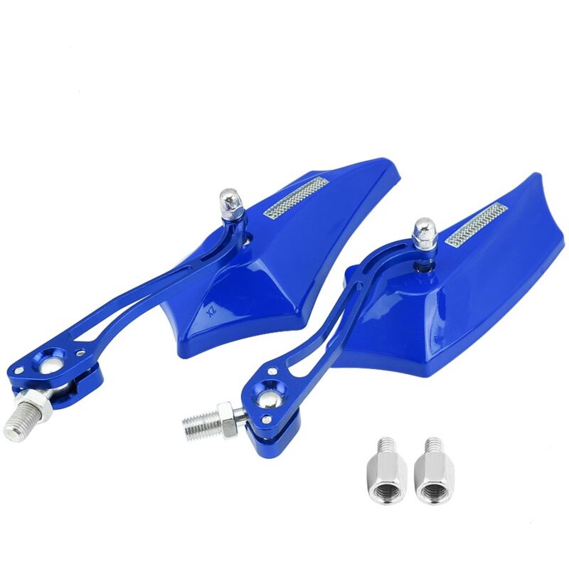 foto del prodotto specchietti retrovisori per moto, 1 paio, specchietti laterali in alluminio, scooter, 10 mm, 8 mm, universali, 4 colori blu zoternen