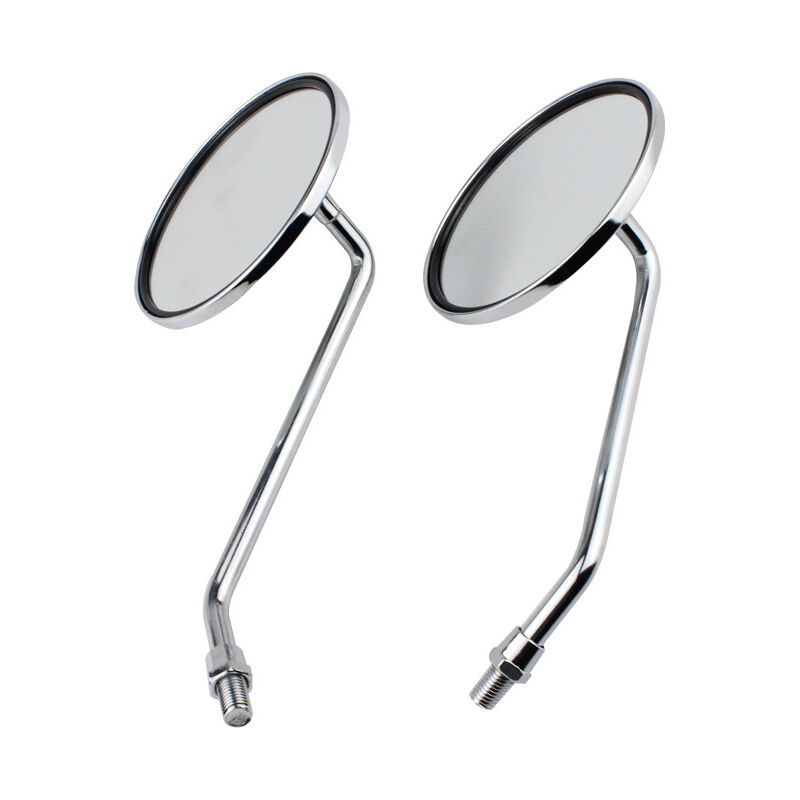 foto del prodotto specchietto retrovisore 1 paio di specchietti retrovisori rotondi cromati argento da 10 mm per moto. specchietto retrovisore sinistro e destro.