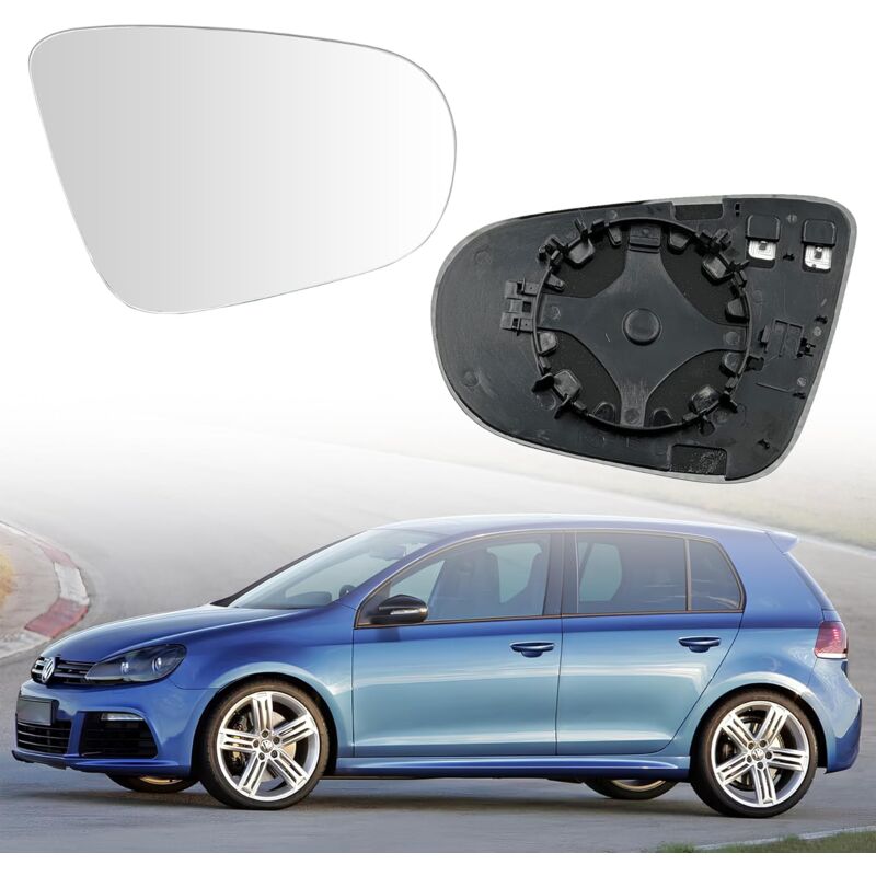 foto del prodotto specchietto retrovisore destro per golf 6 09 12 riscaldato per touran 1t3 tsi tdi 10 15, golf 6 van 5k1 vetro convesso piede di montaggio
