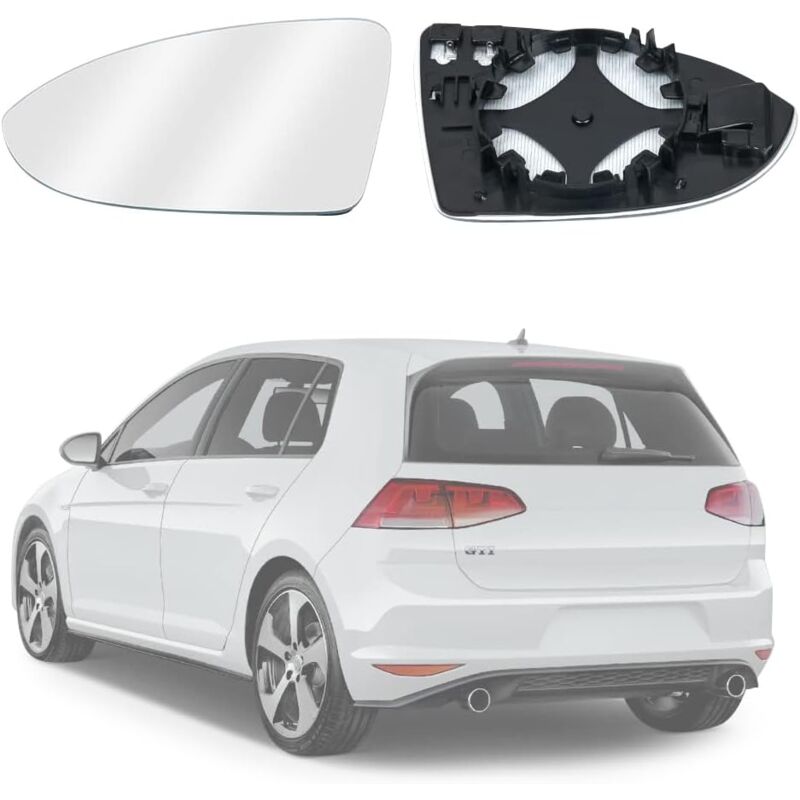 foto del prodotto specchietto retrovisore di ricambio in vetro, specchietto retrovisore asferico per golf 7, con riscaldamento, specchietto esterno regolabile, vw
