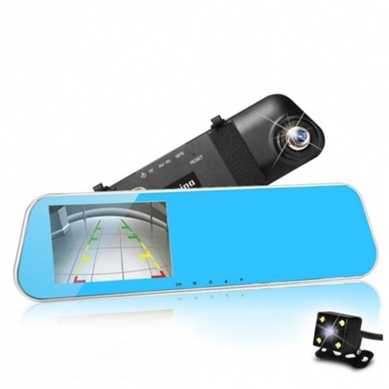 foto del prodotto specchietto retrovisore dvr monitor hd 4.3 lcd telecamera retromarcia auto trade shop traesio