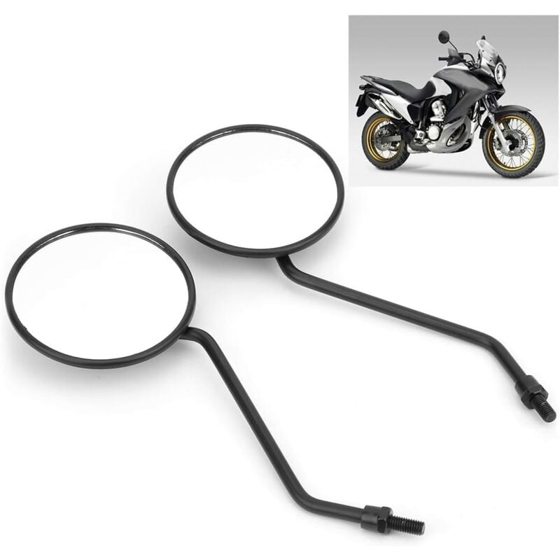 foto del prodotto specchietto retrovisore moto, specchietti laterali rotondi universali specchietto manubrio moto 2 pezzi 8mm 