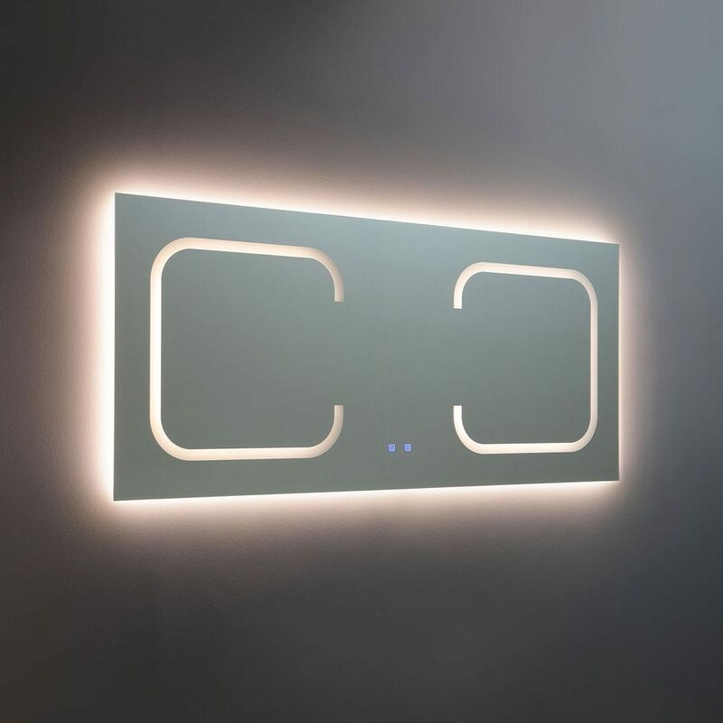 foto del prodotto specchio 180x80 rettangolare retroilluminato con strisce led