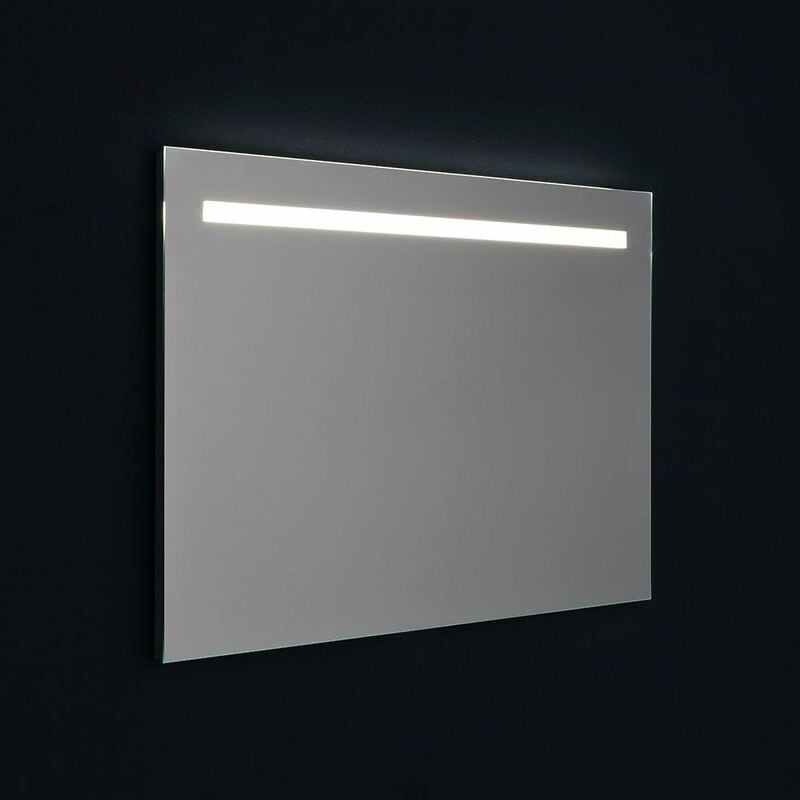 foto del prodotto specchio 90x60 retro illuminato con fascia a led in alto