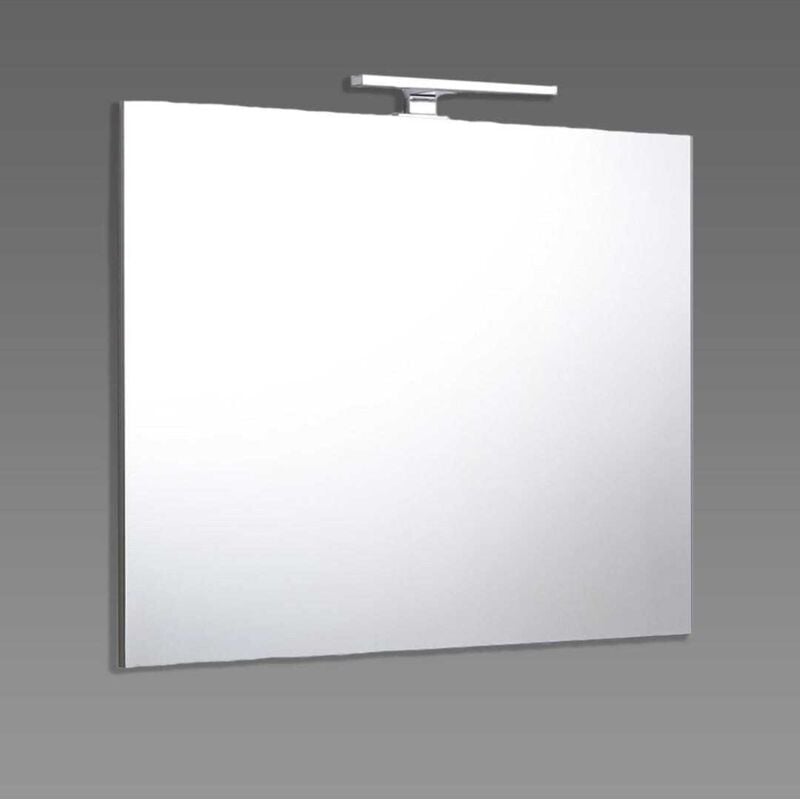 foto del prodotto specchio a filo lucido cm 100x70 reversibile con lampada a led