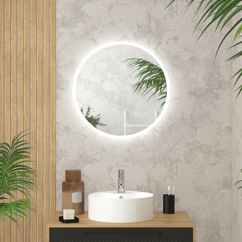 foto del prodotto specchio a led ip24 reversibile 60x60cm go round led 60
