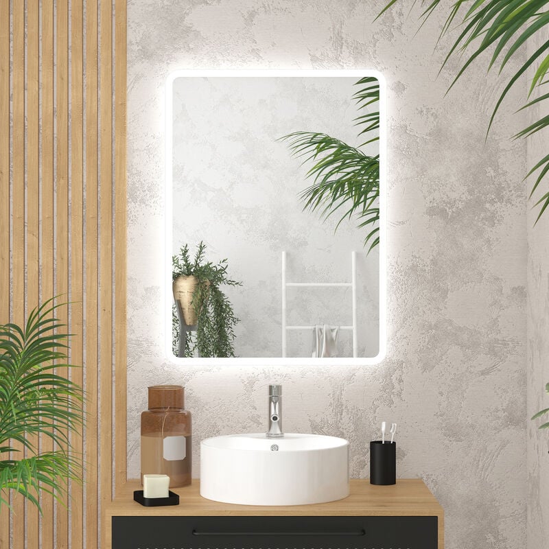 foto del prodotto specchio a led ip24 reversibile 60x80cm go rectangular led 60