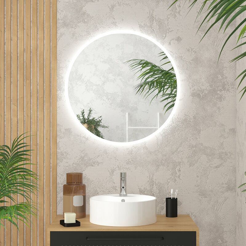foto del prodotto specchio a led ip24 reversibile 70x70cm go round led 70