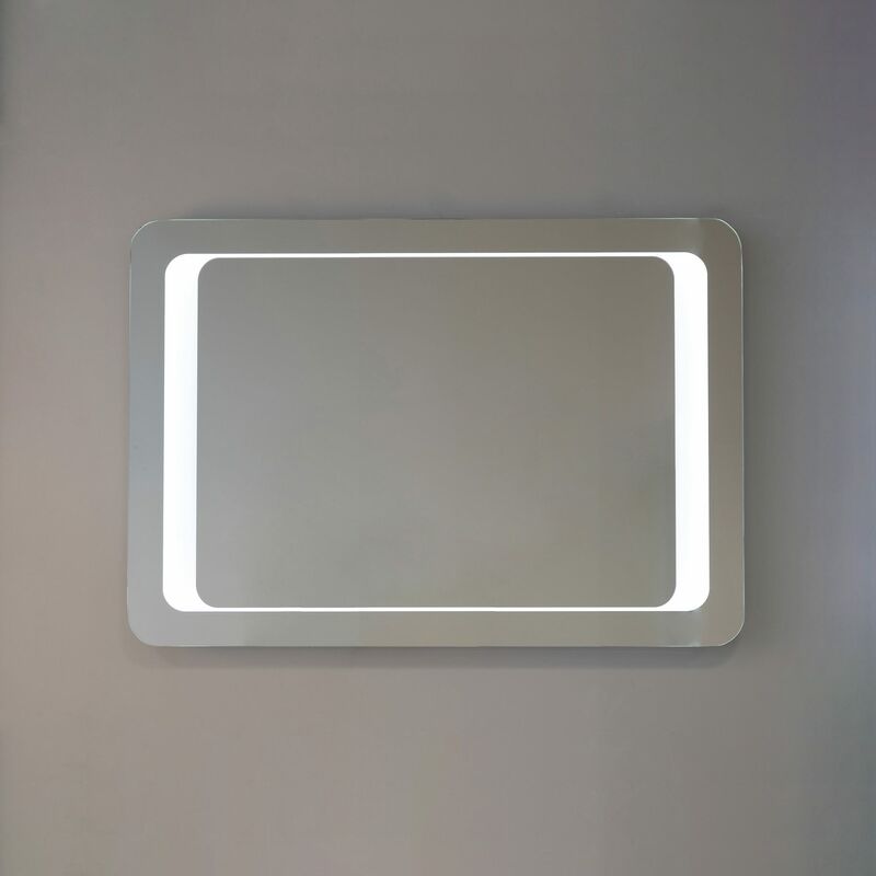 foto del prodotto specchio a led retroilluminato con sabbiatura 80x60 reversibile