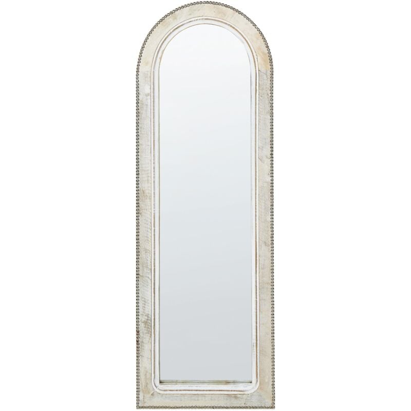 foto del prodotto specchio a parete con cornice in legno vintage distressed whitewash finish off white sarray