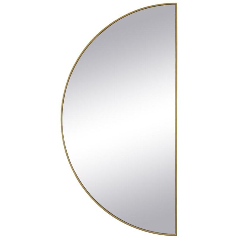 foto del prodotto specchio a semicerchio di design l.50 x h.100 cm in metallo dorato - gavra