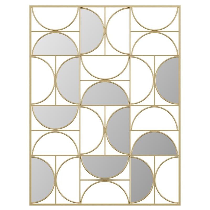 foto del prodotto specchio art d co destrutturato l.77 x h. 102 cm in metallo dorato tayan