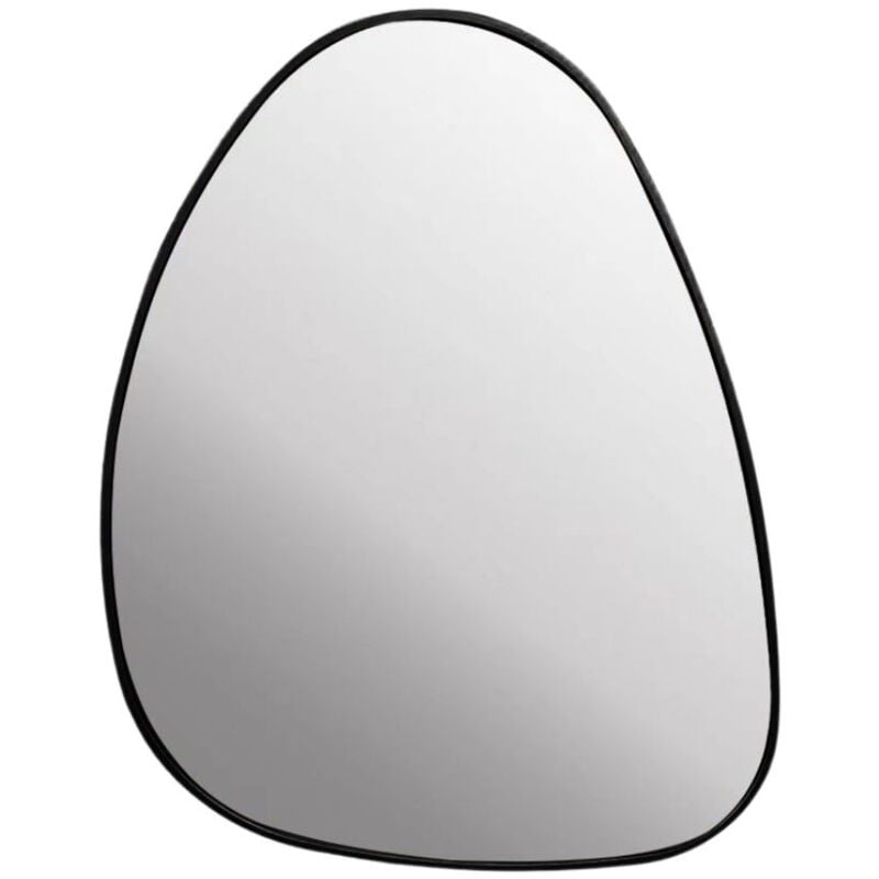 foto del prodotto specchio asimmetrico moderno con cornice colore nero 51x66h cm