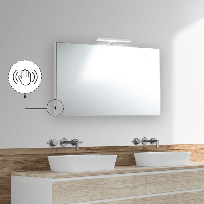 foto del prodotto specchio bagno 100x70 cm con lampada led premium e accensione touch
