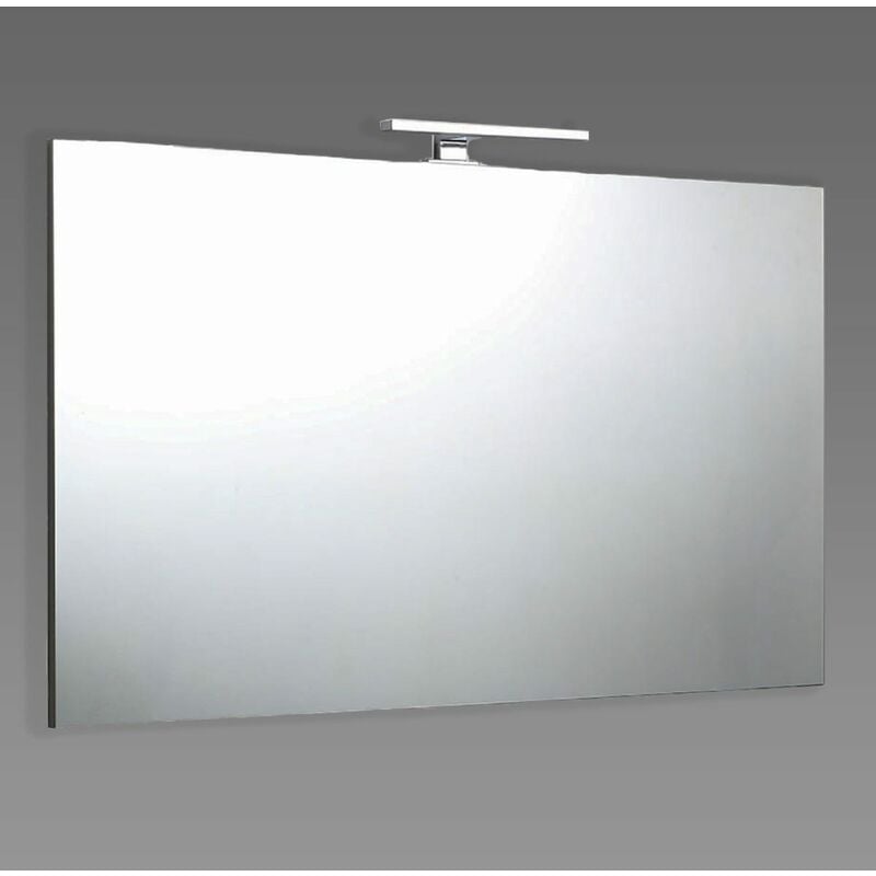 foto del prodotto specchio bagno 120x60 con lampada led cromata 20cm