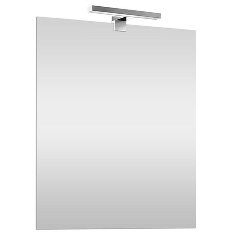 foto del prodotto specchio bagno 50x60 a filo reversibile con lampada naturale 30 cm