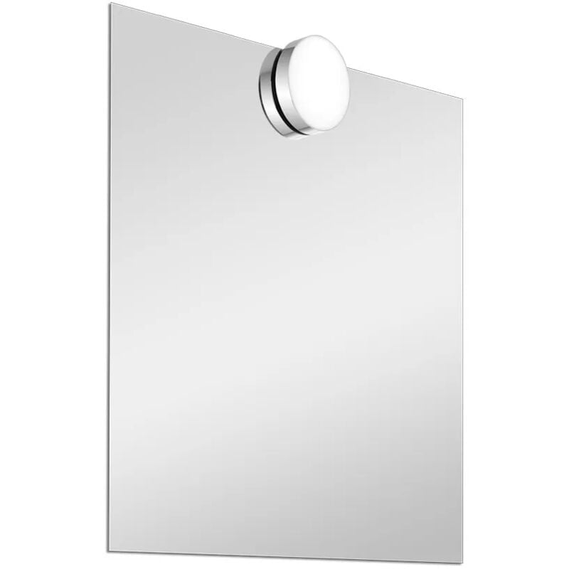 foto del prodotto specchio bagno 50x60 cm reversibile con applique led frontale
