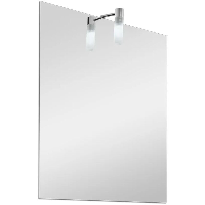 foto del prodotto specchio bagno 50x60 cm reversibile con luce led in vetro satinato