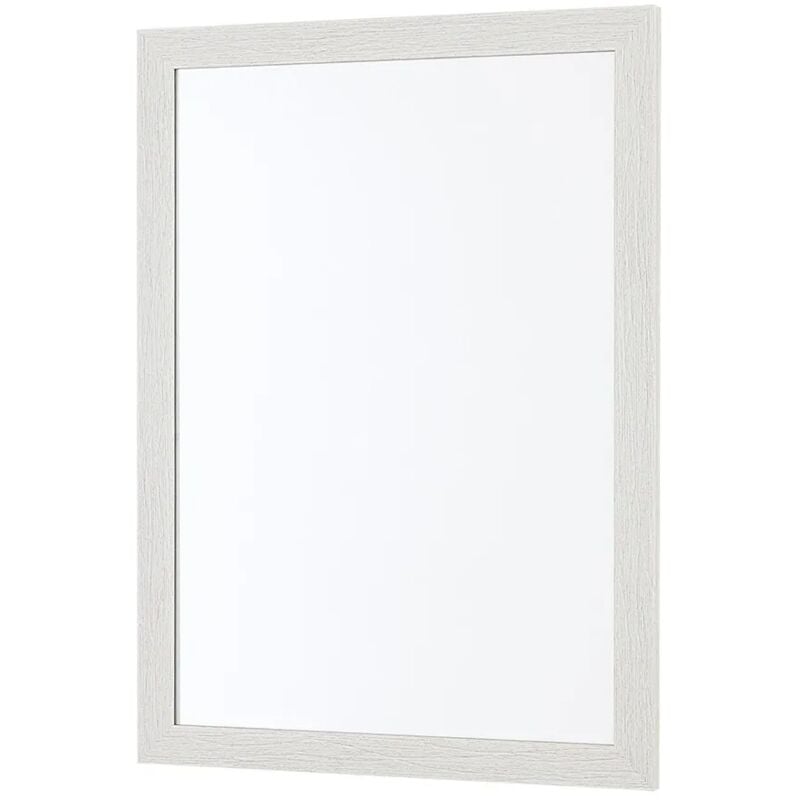 foto del prodotto specchio bagno 57x67 cornice bianco effetto legno reversibile wood