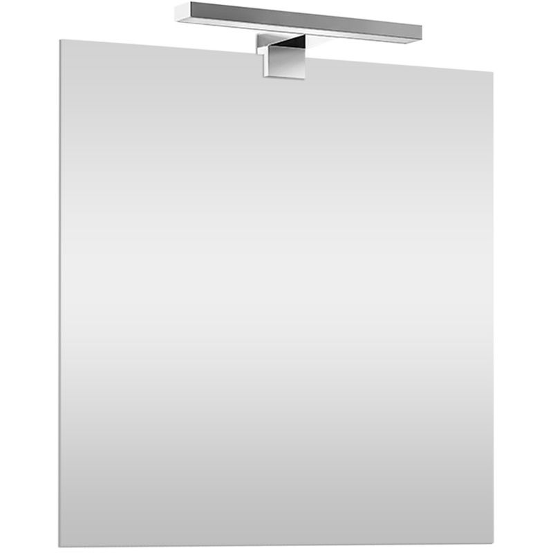 foto del prodotto specchio bagno 60x80 a filo reversibile con lampada naturale 30 cm