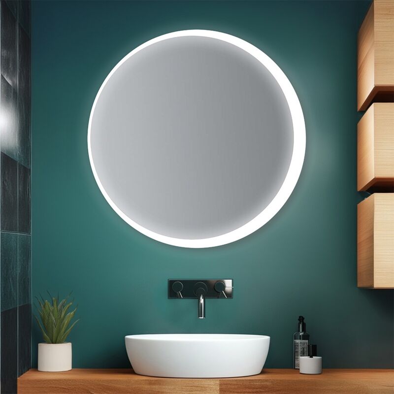 foto del prodotto specchio bagno 90 cm con retroilluminazione led bianco naturale