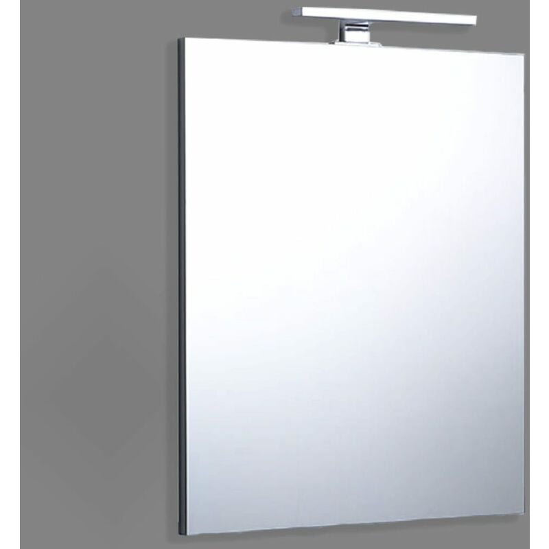 foto del prodotto specchio bagno a filo reversibile 60x70 con lampada luce a led