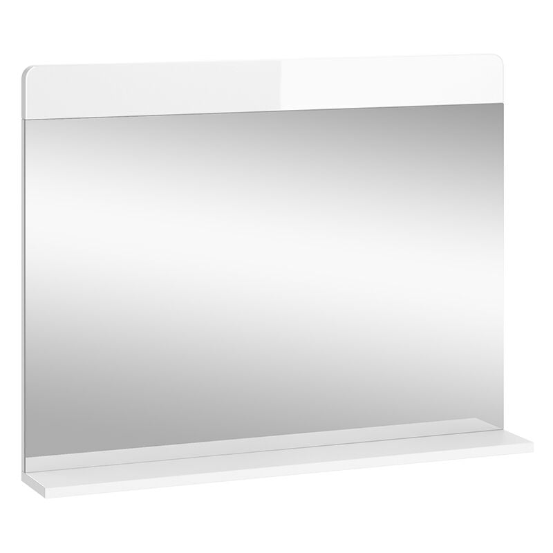 foto del prodotto specchio bagno izan, bianco lucido, 80.1 x 62 cm con ripiano vicco