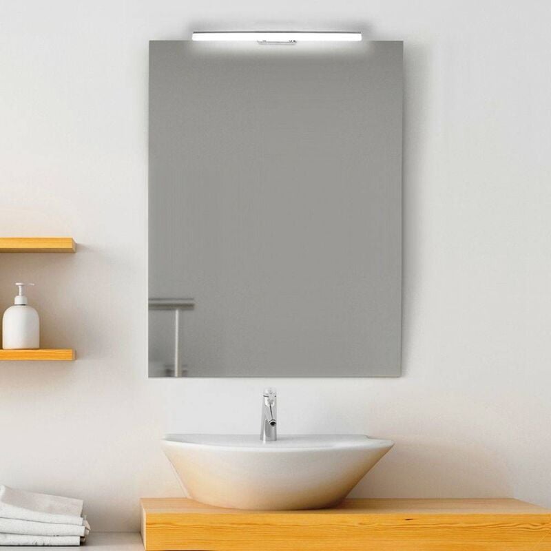foto del prodotto specchio bagno led 80x60 cm reversibile specchio con lampada