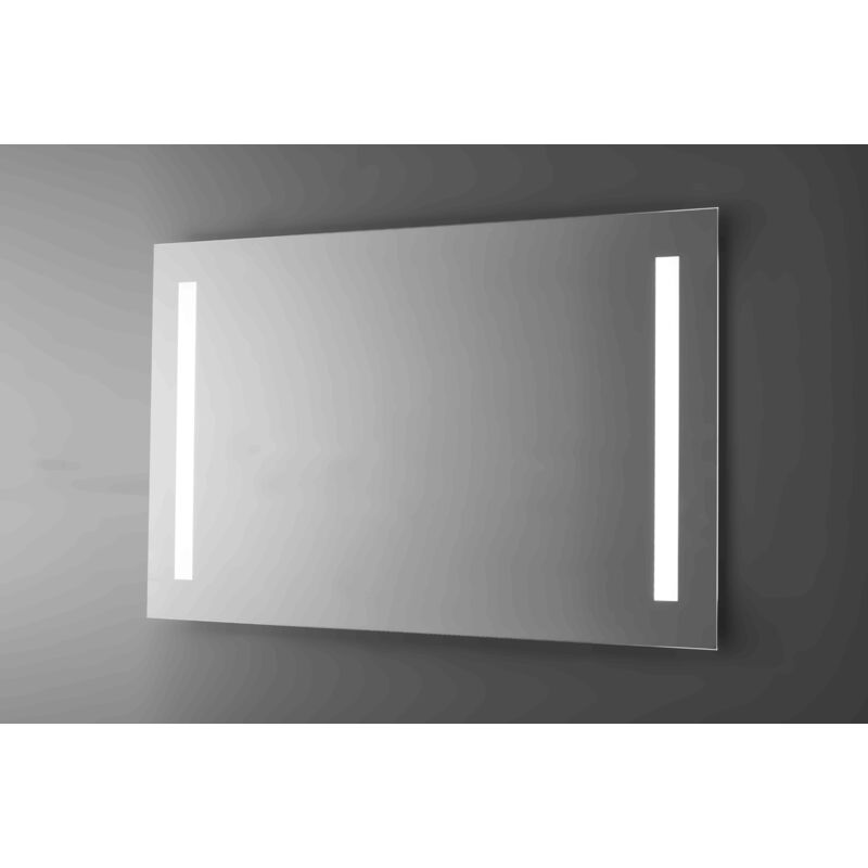 foto del prodotto specchio bagno led retroilluminato con sabbiature frontali 110x80 cm