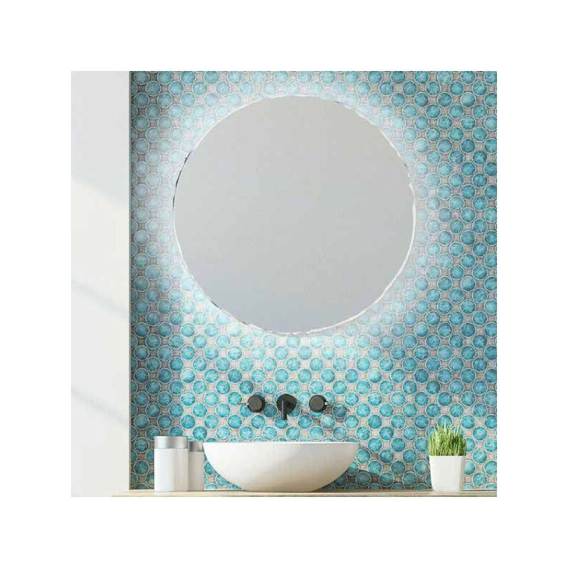 foto del prodotto specchio bagno retroilluminato a led circolare 80cm