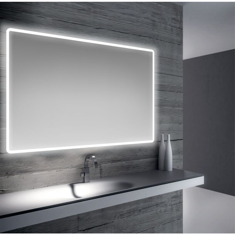 immagine 0 del prodotto specchio bagno retroilluminato a led sul perimetro da 110x70 cm specchio con luce