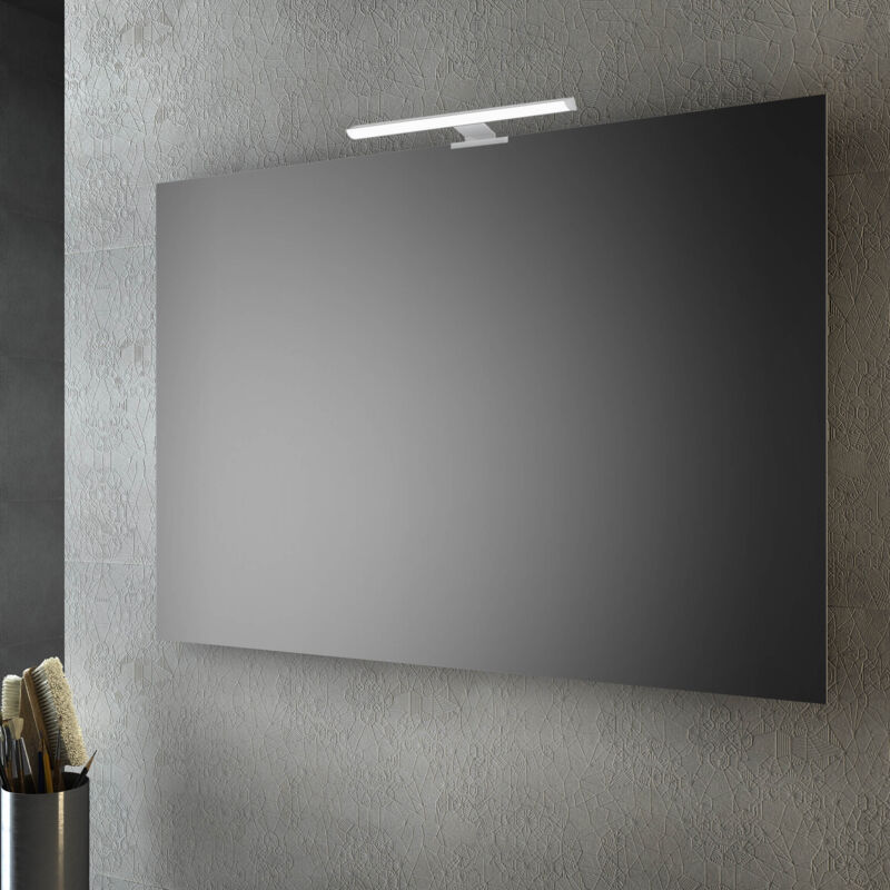 foto del prodotto specchio bagno senza cornice 100x80 cm con lampada led specchio con luce