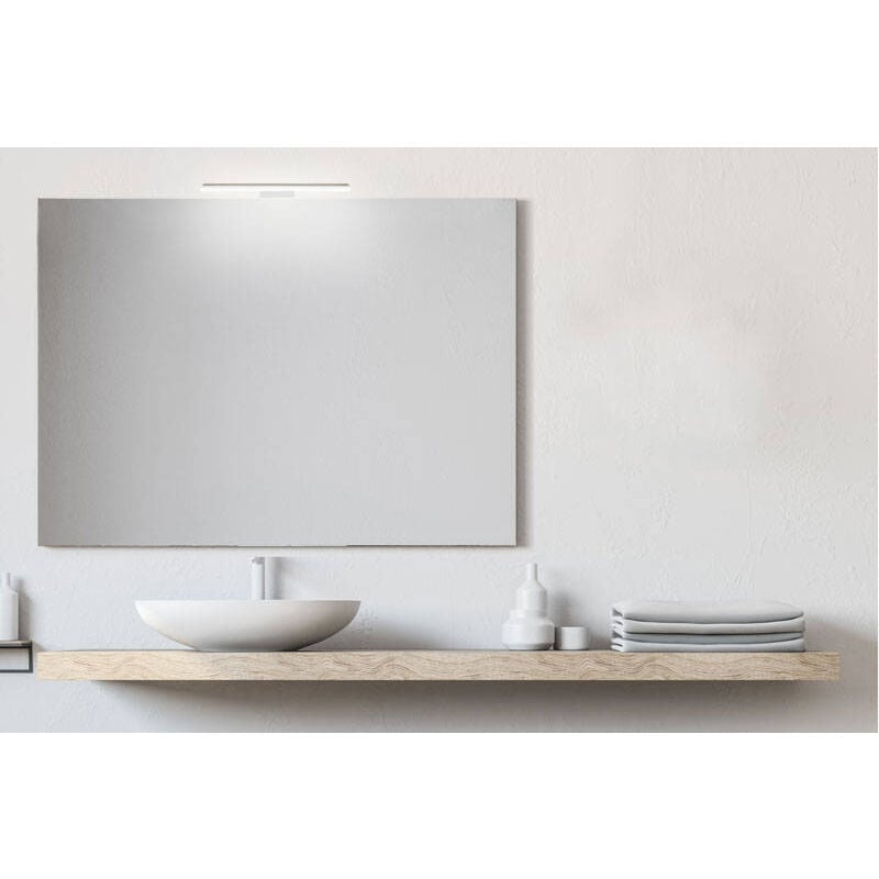 foto del prodotto specchio bagno senza cornice da 100x80 cm con lampada led premium