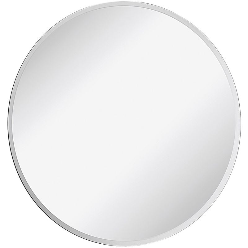 foto del prodotto specchio bagno tondo 50 cm a filo con bisellatura su bordo 2,5 cm