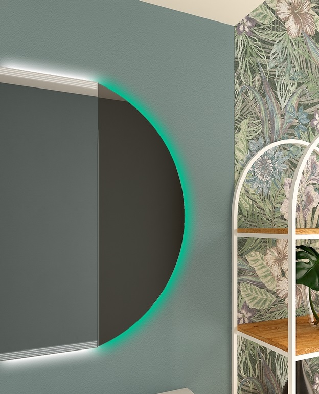 foto del prodotto specchio bronzato con illuminazione a led rgb made in italy 45031