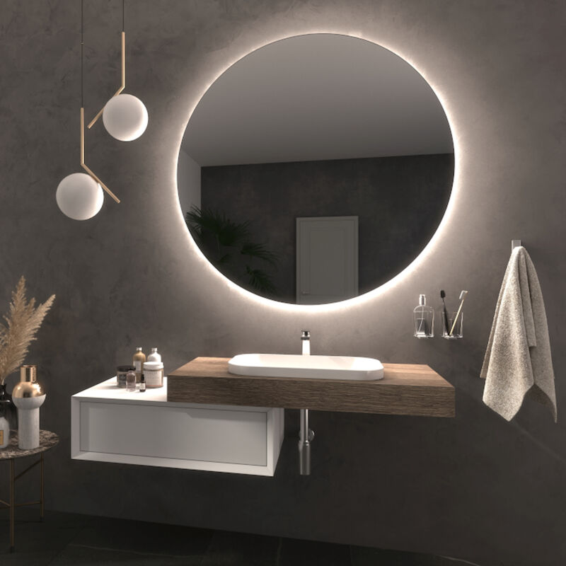 foto del prodotto specchio capraia 3000 k luce calda gialla 100 codice prod t016 ca koh i noor
