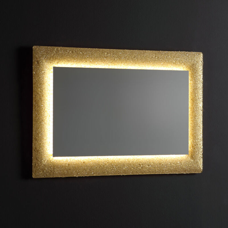 foto del prodotto specchio con cornice in vetro fuso 90x62