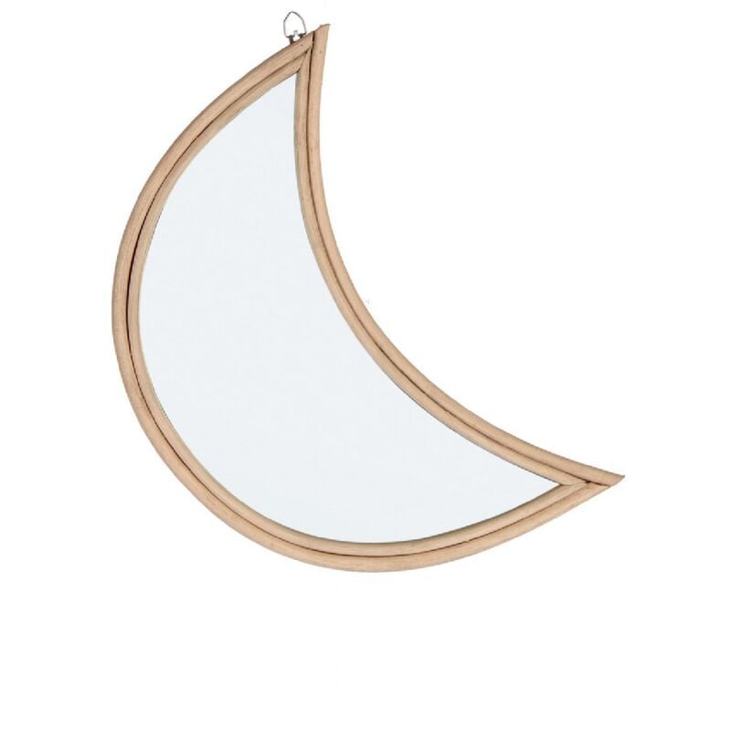 foto del prodotto specchio con cornice 'mozambico' con rattan,compensato e vetro -luna