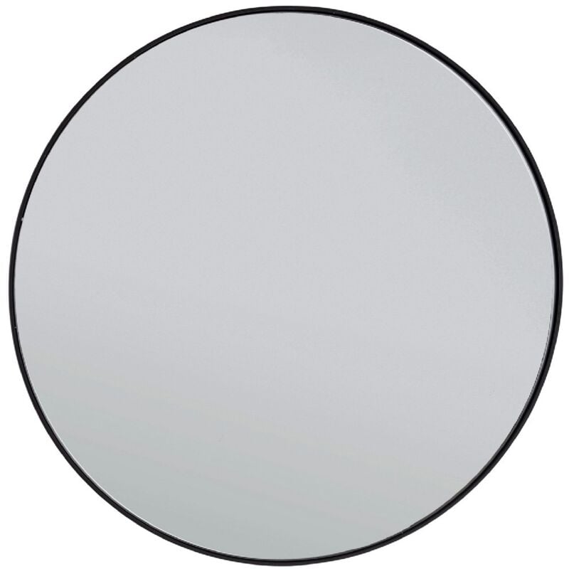 foto del prodotto specchio con cornice planet in acciaio mdf e vetro diametro 70 nero smoke