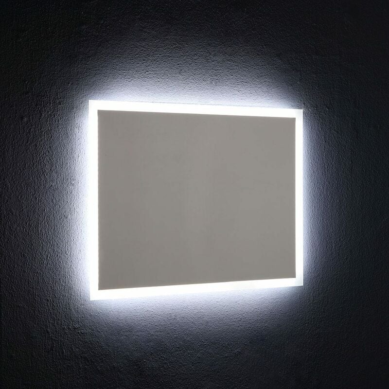 foto del prodotto specchio con cornice retroilluminata a led 80x60 cm reversibile