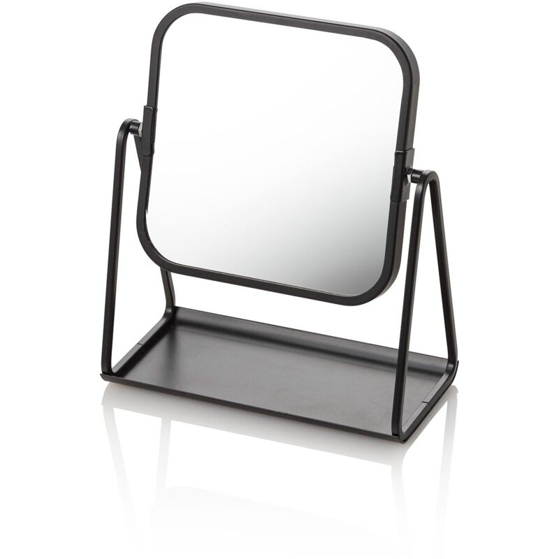 foto del prodotto specchio con ingranditore neroin metallo'