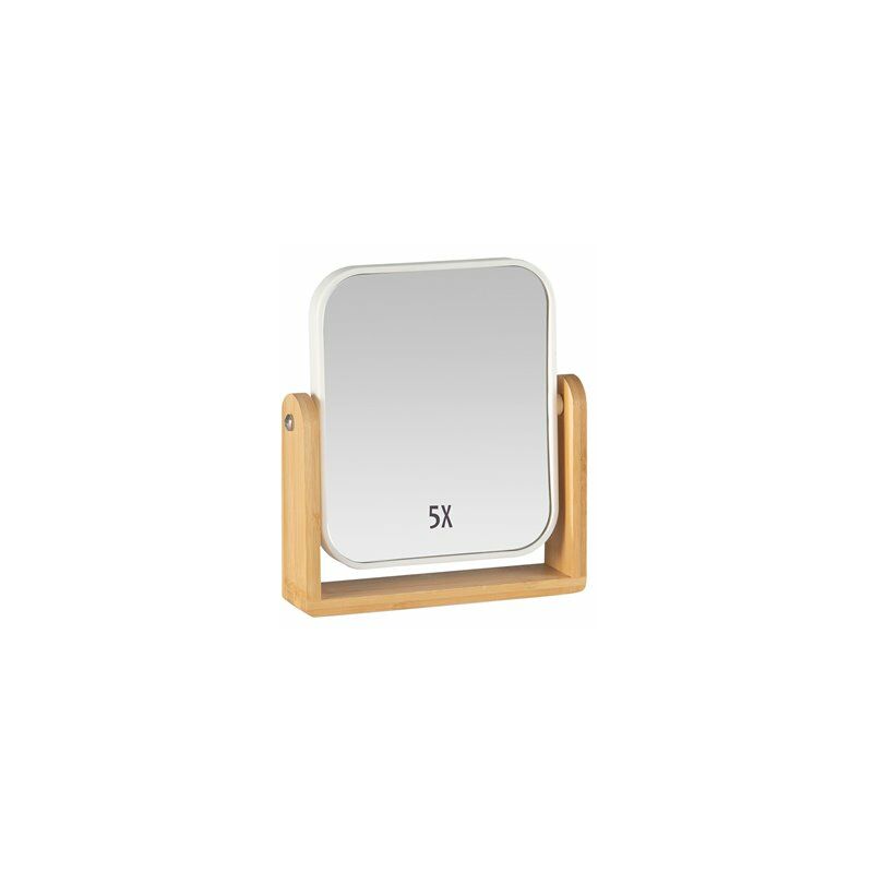 foto del prodotto specchio con supporto andrea house bianco mat 18 x 4,5 x 20 cm bamb 