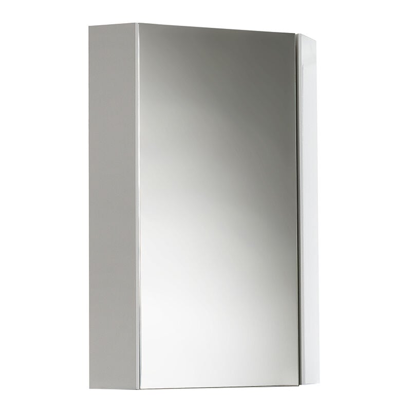 foto del prodotto specchio contenitore bagno bianco ad angolo