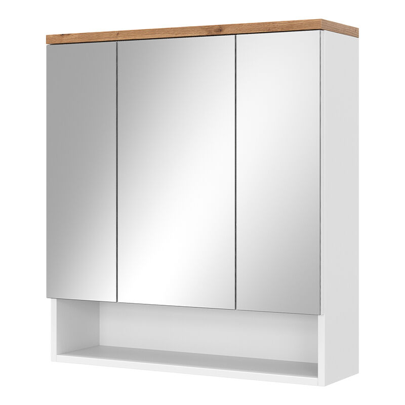 foto del prodotto specchio contenitore bagno eden, bianco, 70 x 77.5 cm con 3 porte, vicco
