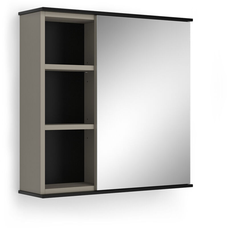 foto del prodotto specchio contenitore bagno joli, grigio, 60 x 60 cm con specchio, vicco