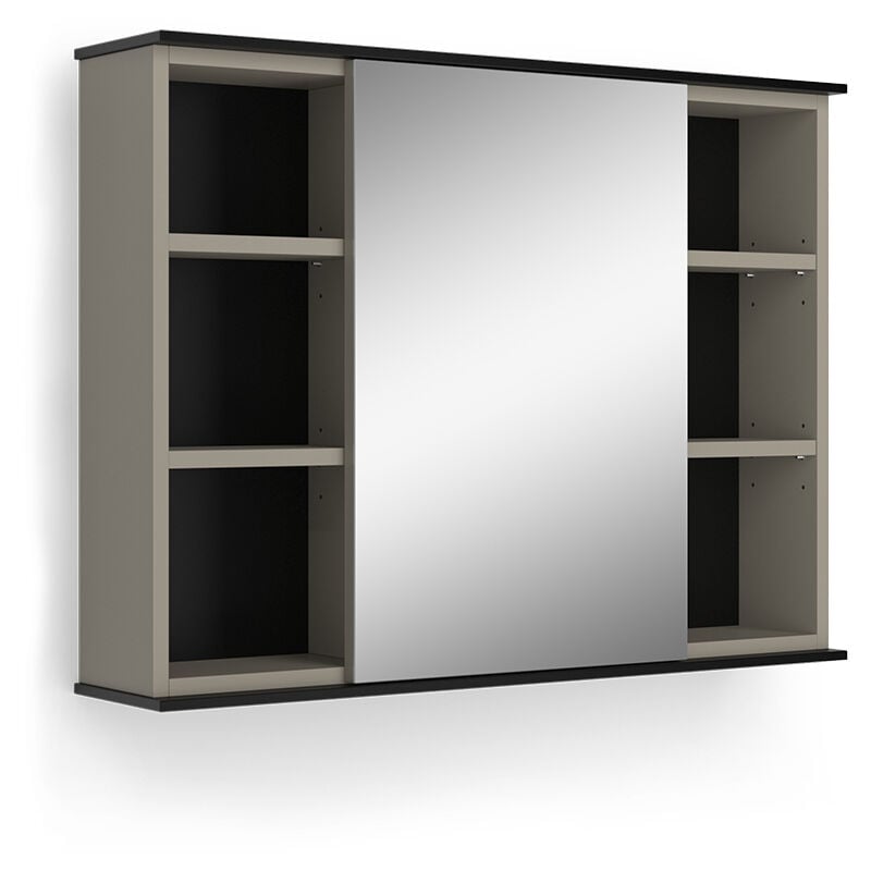 foto del prodotto specchio contenitore bagno joli, grigio, 80 x 60 cm con specchio vicco